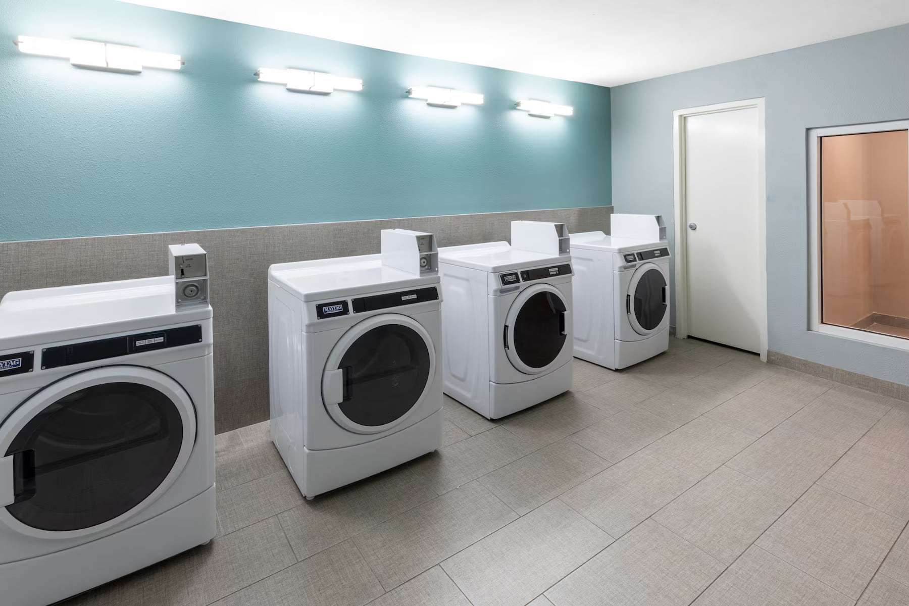 Guest laundry with front-load washers and dryers