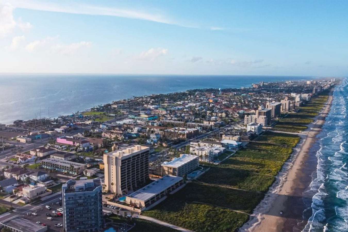 Aerial view of South Padre Island